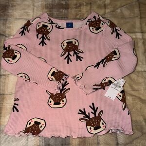 Old Navy Pink Sweater with Deer Pattern